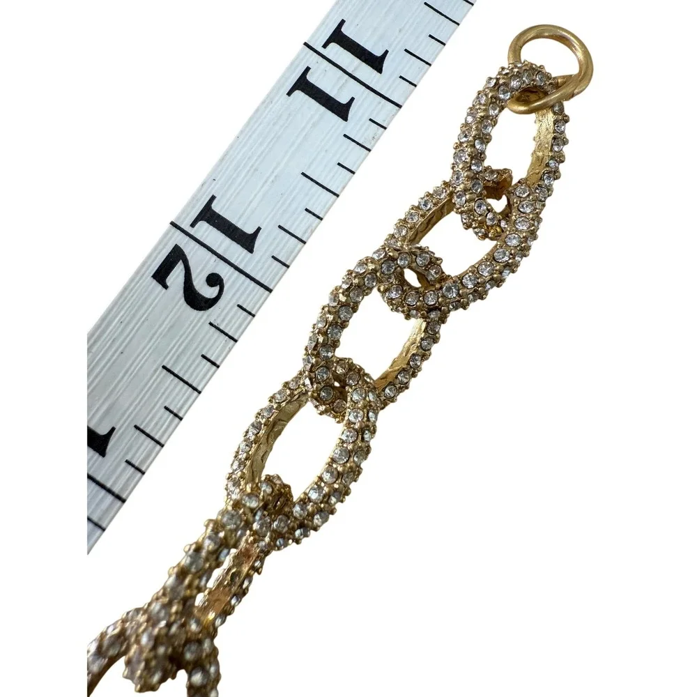 Glam Pave‎ Crystal Gold Tone Link Bracelet from J.Crew